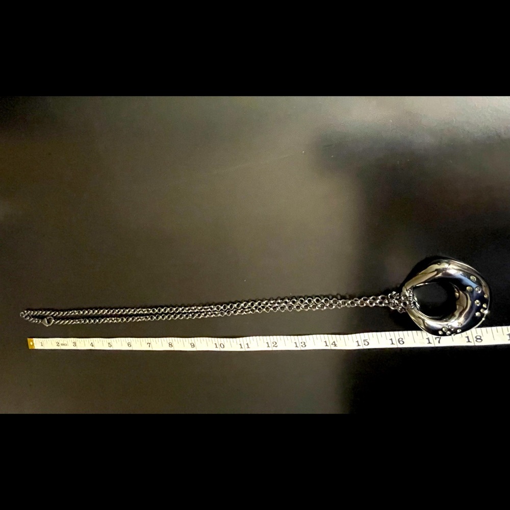 J.Crew Pendant and Chain.  Rhinestones in the pendant. - Picture 4 of 5
